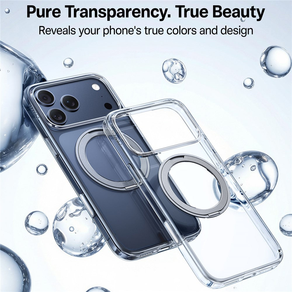 Husa MagSafe pentru Apple iPhone 17 Pro Max, Torras, Ostand Pro, Transparenta