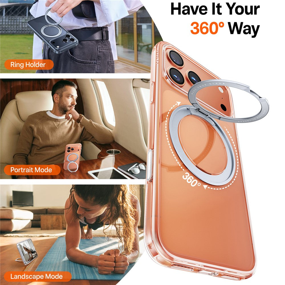 Husa MagSafe pentru Apple iPhone 17 Pro Max, Torras, Ostand Pro, Transparenta