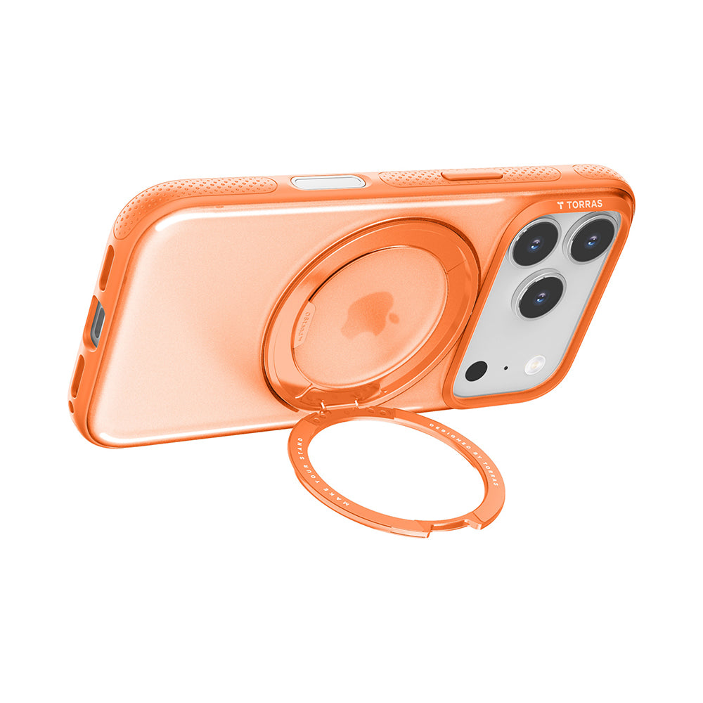 Husa MagSafe pentru Apple iPhone 17 Pro Max, Torras, Ostand R Fitness, Portocalie