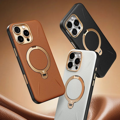 Husa MagSafe pentru Apple iPhone 17 Pro Max, Torras, QPRO Leather, Maro