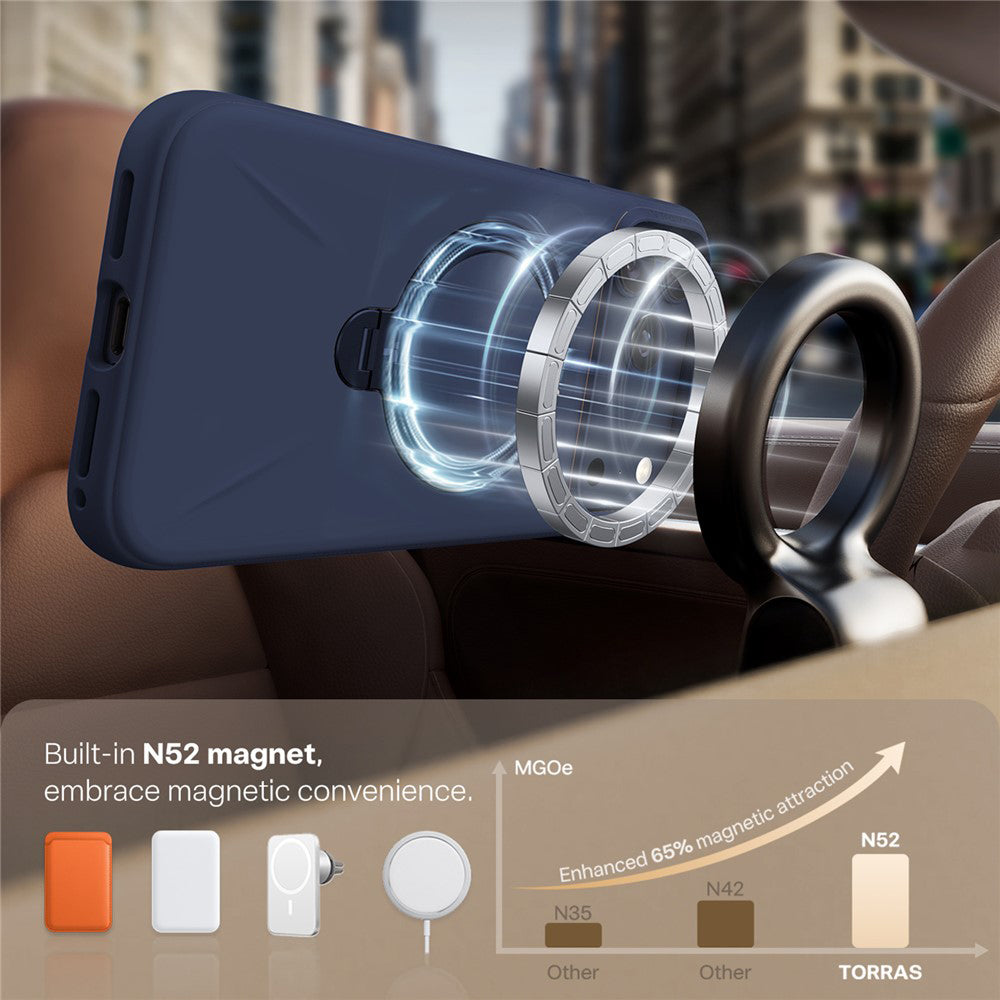 Husa MagSafe pentru Apple iPhone 17 Pro Max, Torras, QPRO Silicone, Albastra