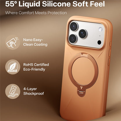 Husa MagSafe pentru Apple iPhone 17 Pro Max, Torras, QPRO Silicone, Portocalie