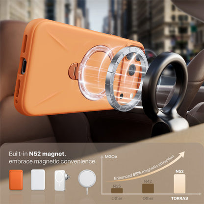 Husa MagSafe pentru Apple iPhone 17 Pro Max, Torras, QPRO Silicone, Portocalie