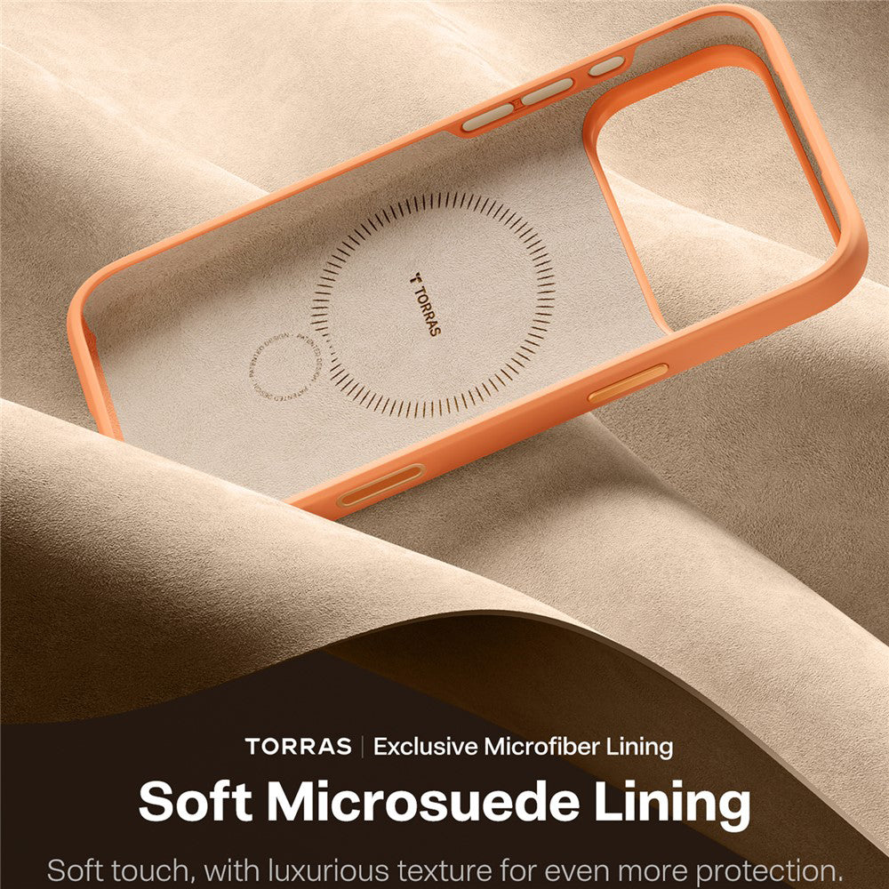 Husa MagSafe pentru Apple iPhone 17 Pro Max, Torras, QPRO Silicone, Portocalie