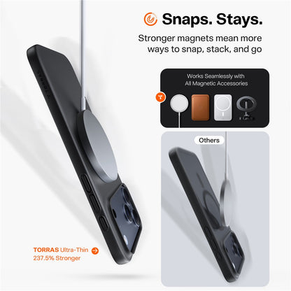 Husa MagSafe pentru Apple iPhone 17 Pro Max, Torras, SlimFit, Neagra