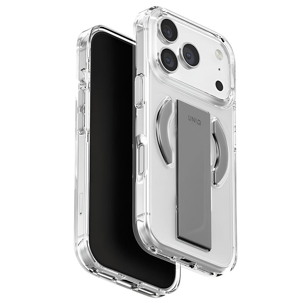 Husa MagSafe pentru Apple iPhone 17 Pro Max, UNIQ, Heldro Air MagClick, Transparenta Gri