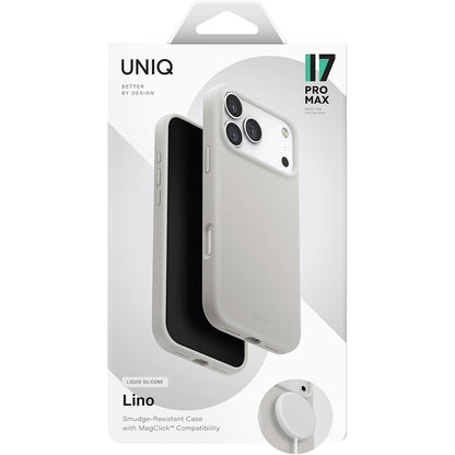 Husa MagSafe pentru Apple iPhone 17 Pro Max, UNIQ, Lino MagClick, Gri