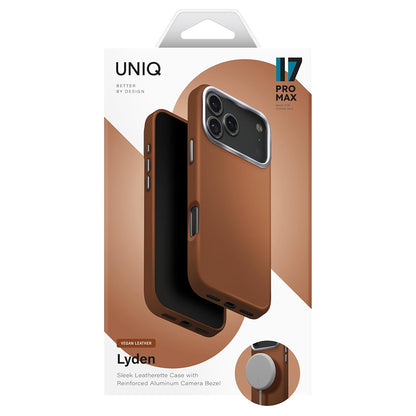 Husa MagSafe pentru Apple iPhone 17 Pro Max, UNIQ, Lyden Leatherette, Maro