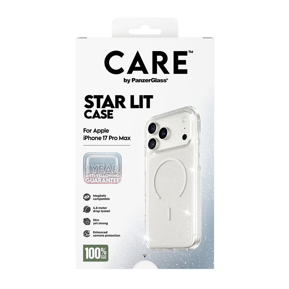 Husa MagSafe pentru Apple iPhone 17 Pro, PanzerGlass, Care Urban Explorer Star Lit, Transparenta Alba