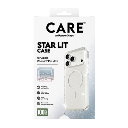 Husa MagSafe pentru Apple iPhone 17 Pro, PanzerGlass, Care Urban Explorer Star Lit, Transparenta Alba