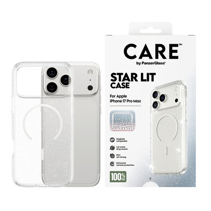 Husa MagSafe pentru Apple iPhone 17 Pro, PanzerGlass, Care Urban Explorer Star Lit, Transparenta Alba
