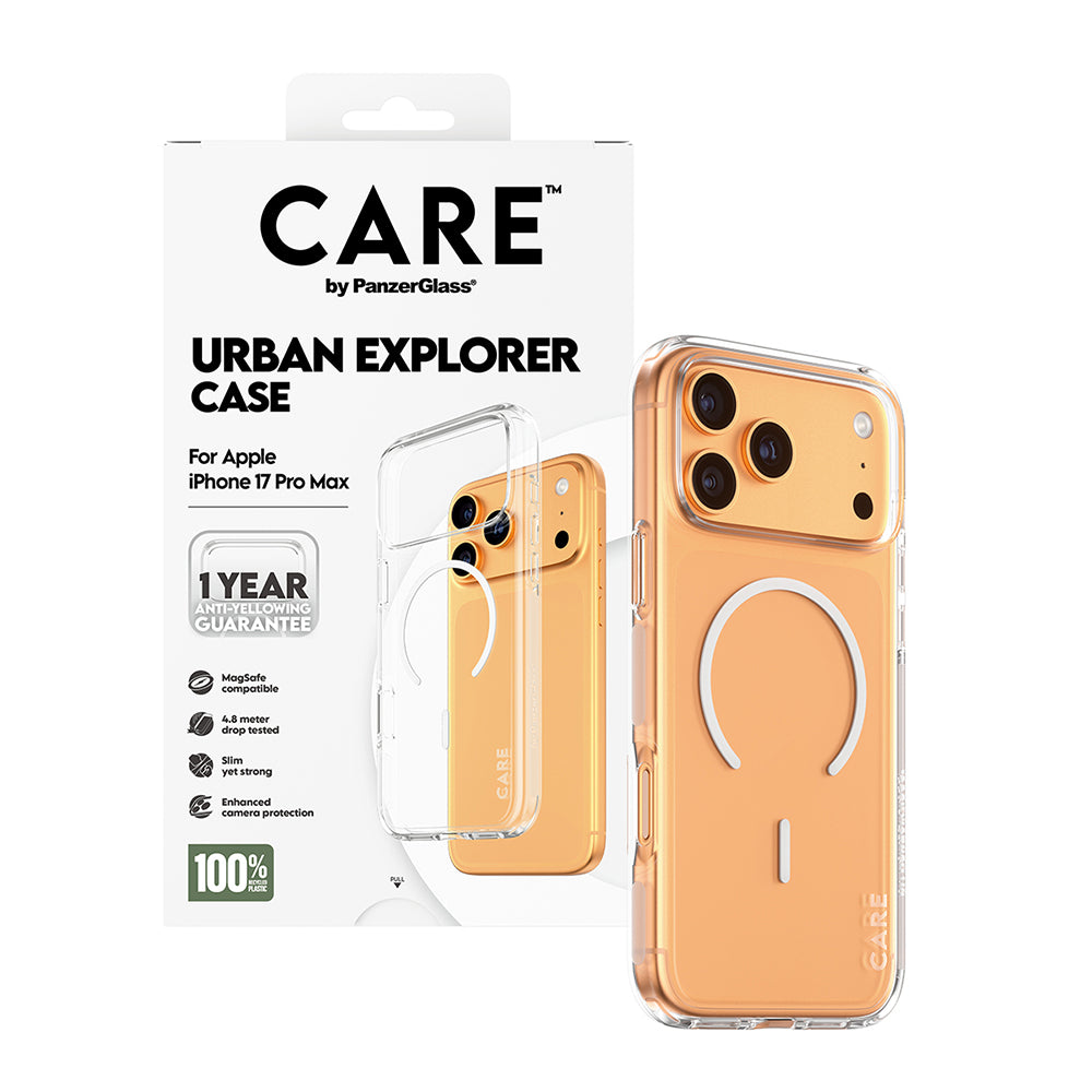 Husa MagSafe pentru Apple iPhone 17 Pro, PanzerGlass, Care Urban Explorer, Transparenta Alba