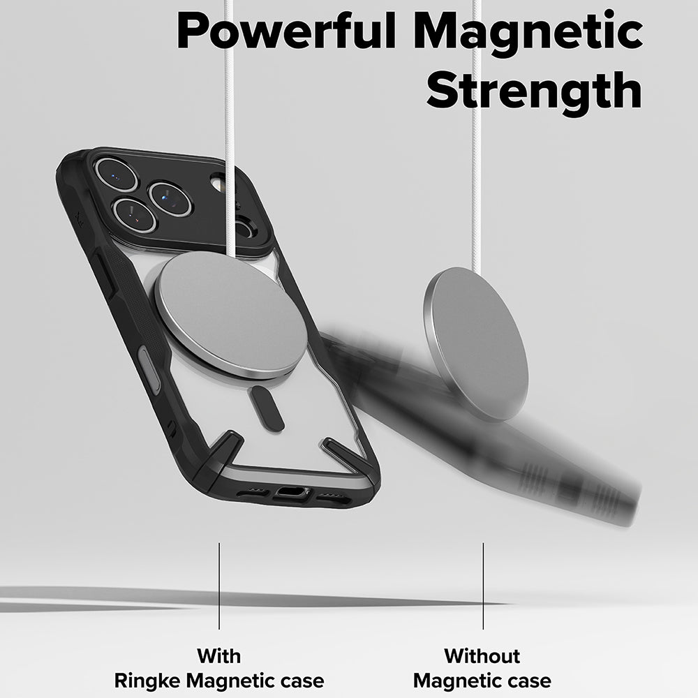 Husa MagSafe pentru Apple iPhone 17 Pro, Ringke, Fusion X, Neagra