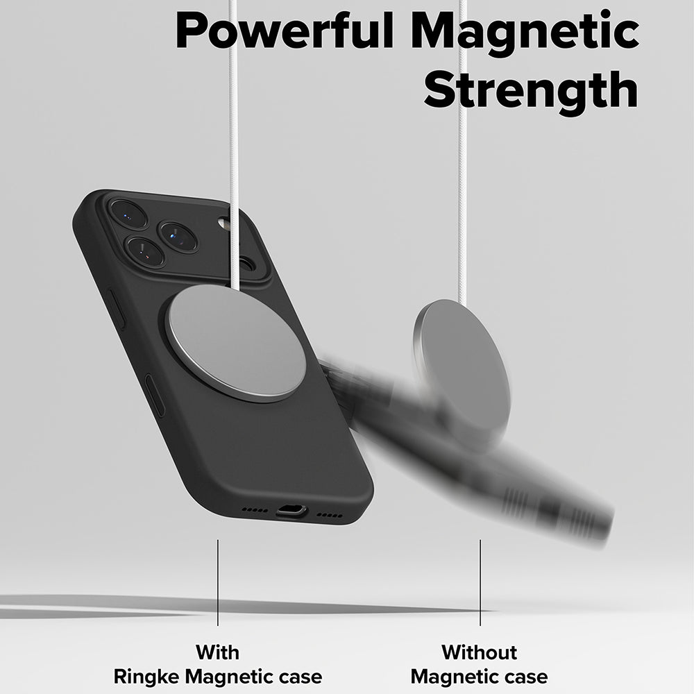 Husa MagSafe pentru Apple iPhone 17 Pro, Ringke, Silicone, Neagra