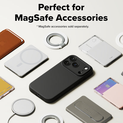 Husa MagSafe pentru Apple iPhone 17 Pro, Ringke, Silicone, Neagra