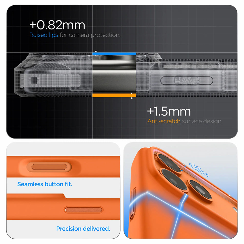 Husa MagSafe pentru Apple iPhone 17 Pro, Spigen, Silicone Fit, Portocalie ACS11379