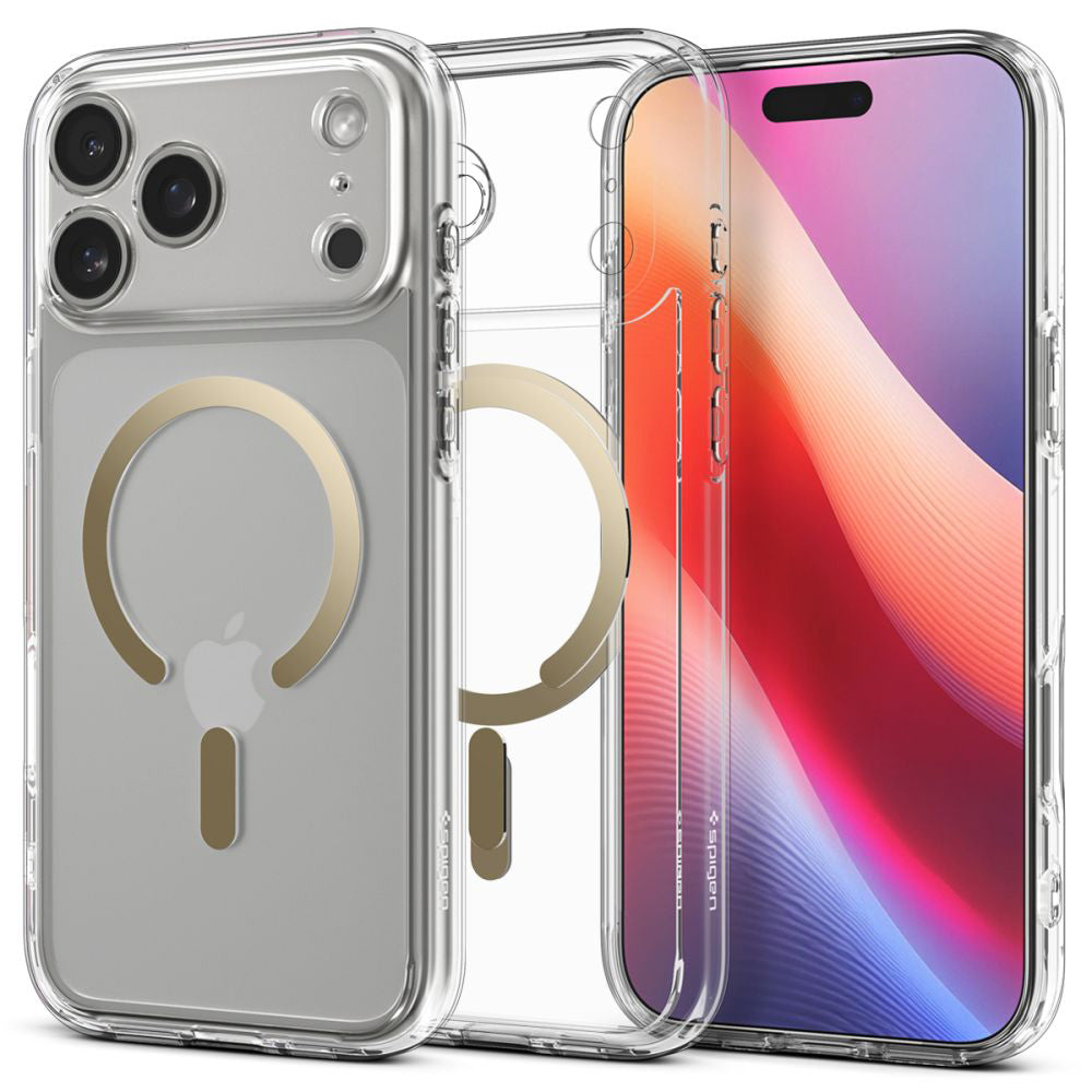 Husa MagSafe pentru Apple iPhone 17 Pro, Spigen, Ultra Hybrid, Aurie ACS10348