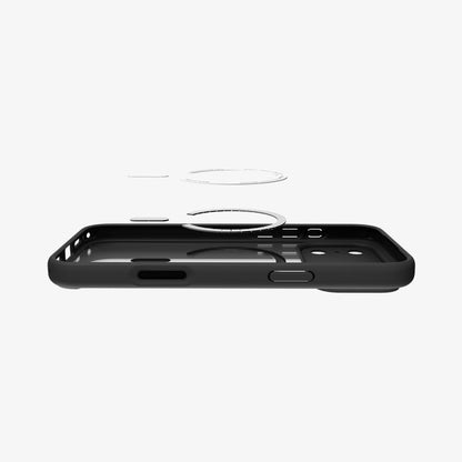 Husa MagSafe pentru Apple iPhone 17 Pro, Spigen, Ultra Hybrid, Neagra Portocalie Satinata