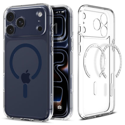 Husa MagSafe pentru Apple iPhone 17 Pro, Spigen, Ultra Hybrid, Transparenta Bleumarin ACS11111