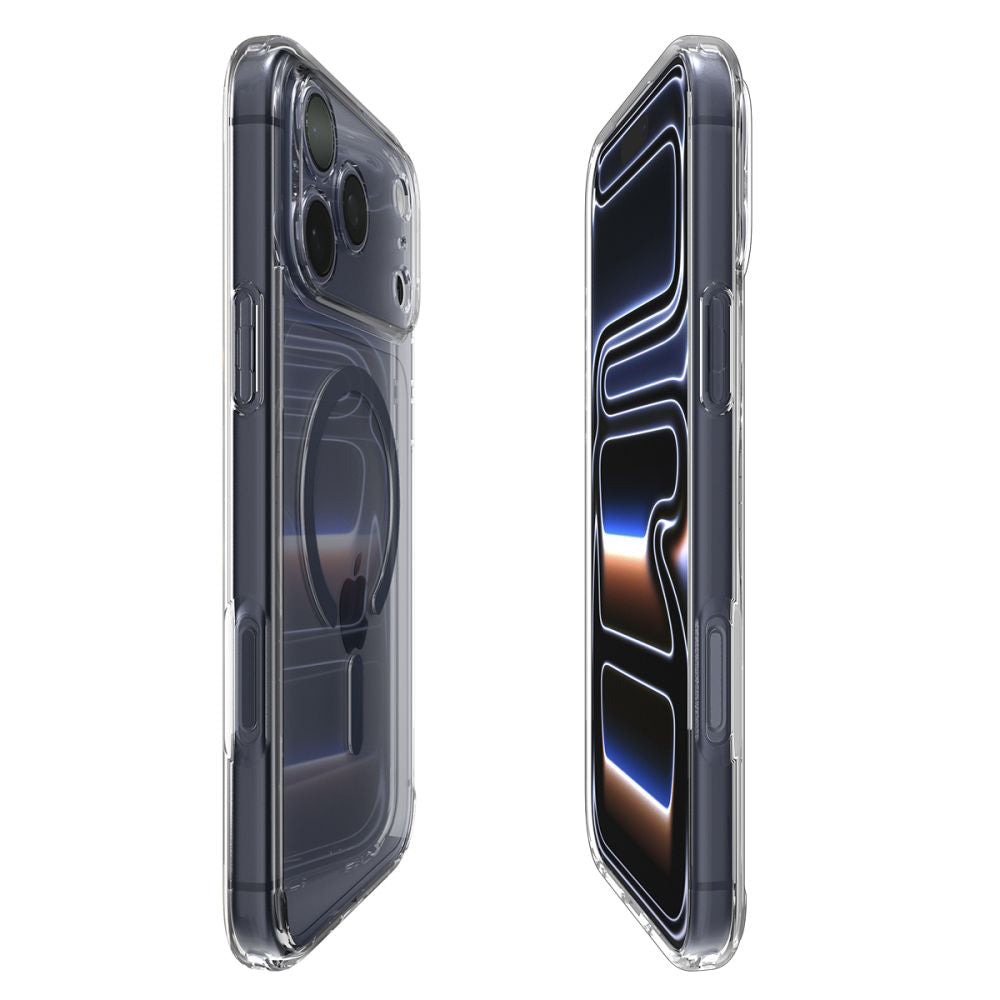 Husa MagSafe pentru Apple iPhone 17 Pro, Spigen, Ultra Hybrid, Transparenta Bleumarin ACS11111
