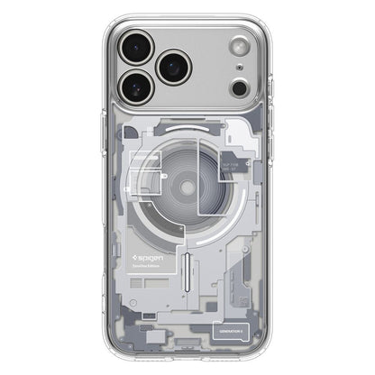 Husa MagSafe pentru Apple iPhone 17 Pro, Spigen, Ultra Hybrid Zero One, Alba ACS10351