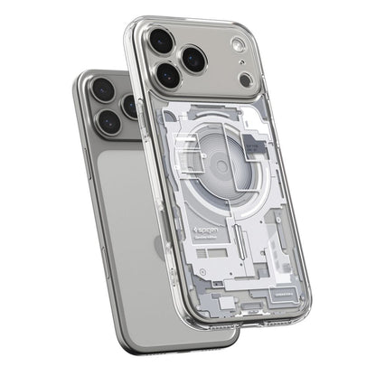 Husa MagSafe pentru Apple iPhone 17 Pro, Spigen, Ultra Hybrid Zero One, Alba ACS10351