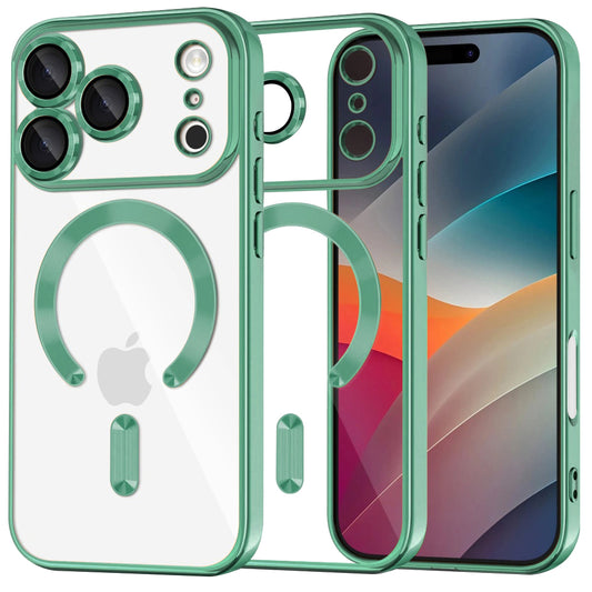 Husa MagSafe pentru Apple iPhone 17 Pro, Techsuit, Luxury Crystal, Verde Deschis