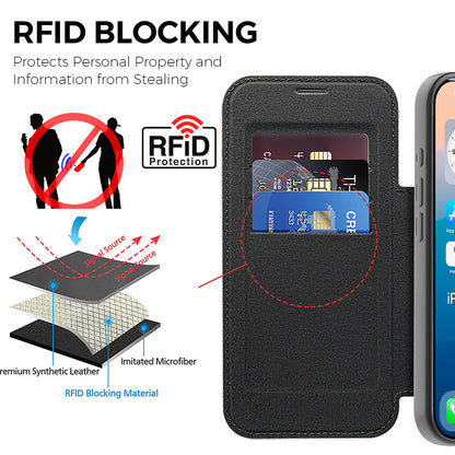 Husa MagSafe pentru Apple iPhone 17 Pro, Techsuit, SmartMag Book, Roz