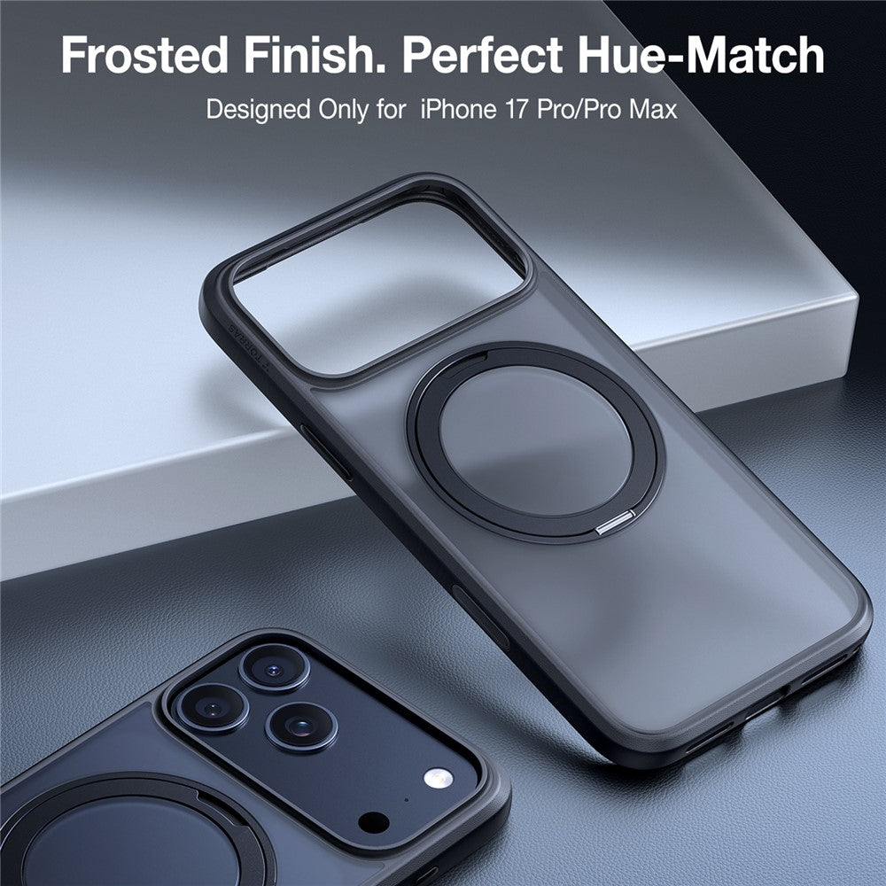 Husa MagSafe pentru Apple iPhone 17 Pro, Torras, Ostand Pro, Neagra