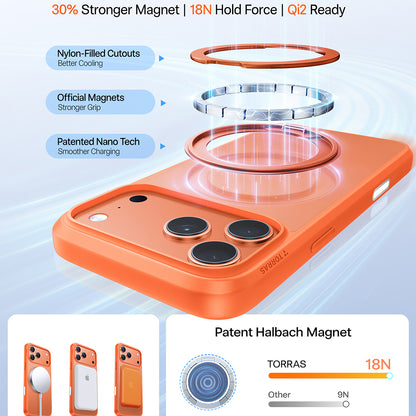 Husa MagSafe pentru Apple iPhone 17 Pro, Torras, Ostand Pro, Portocalie