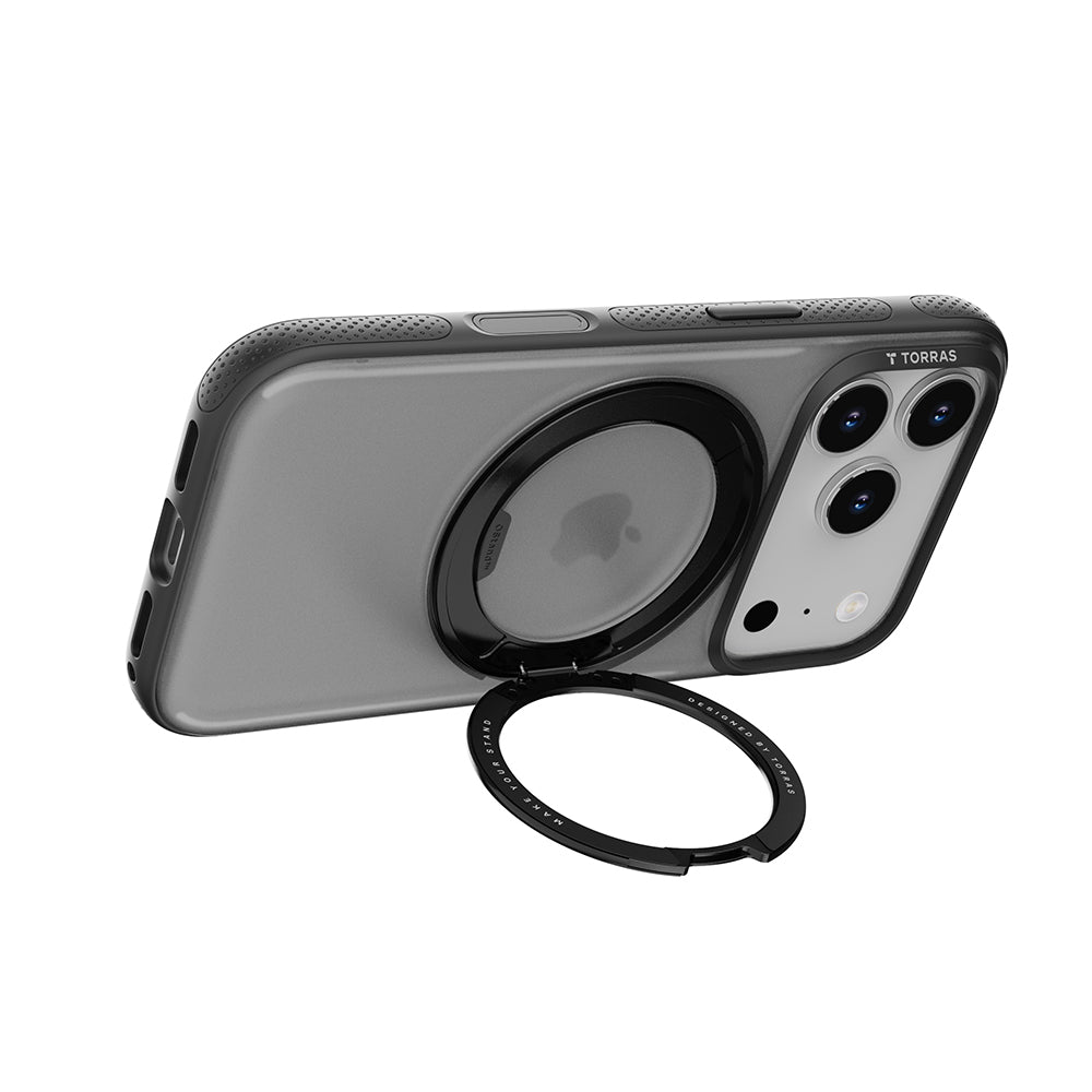 Husa MagSafe pentru Apple iPhone 17 Pro, Torras, Ostand R Fitness, Neagra