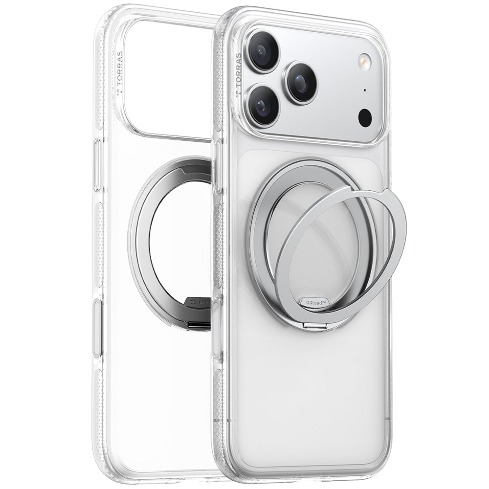 Husa MagSafe pentru Apple iPhone 17 Pro, Torras, Ostand R Fitness, Transparenta
