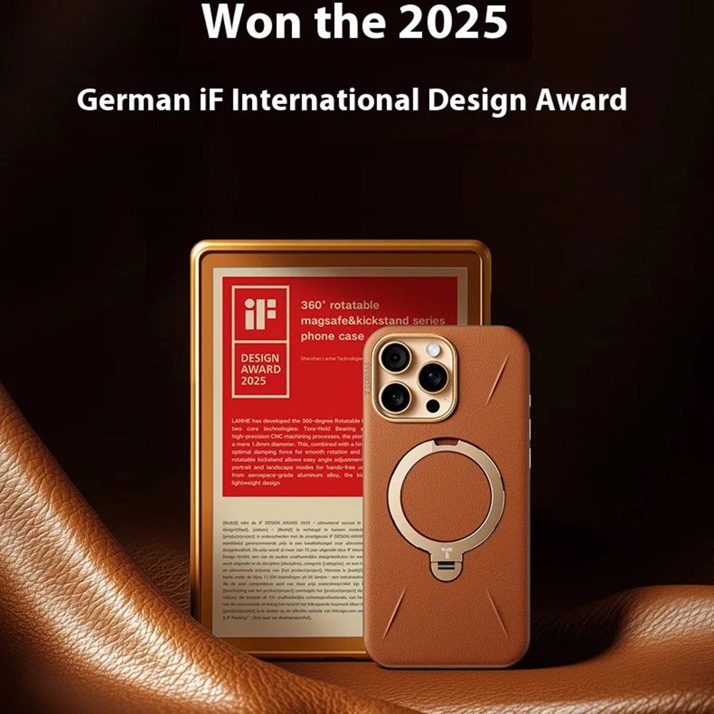 Husa MagSafe pentru Apple iPhone 17 Pro, Torras, QPRO Leather, Maro