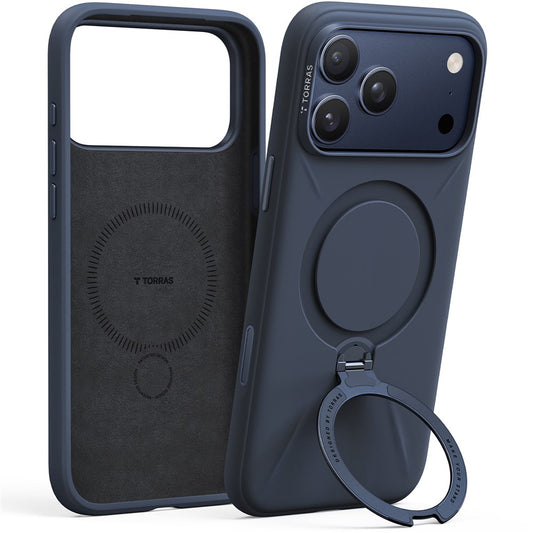 Husa MagSafe pentru Apple iPhone 17 Pro, Torras, QPRO Silicone, Albastra
