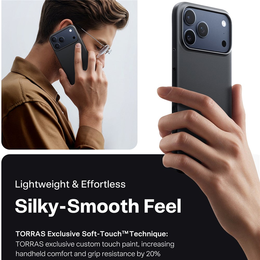 Husa MagSafe pentru Apple iPhone 17 Pro, Torras, SlimFit, Neagra