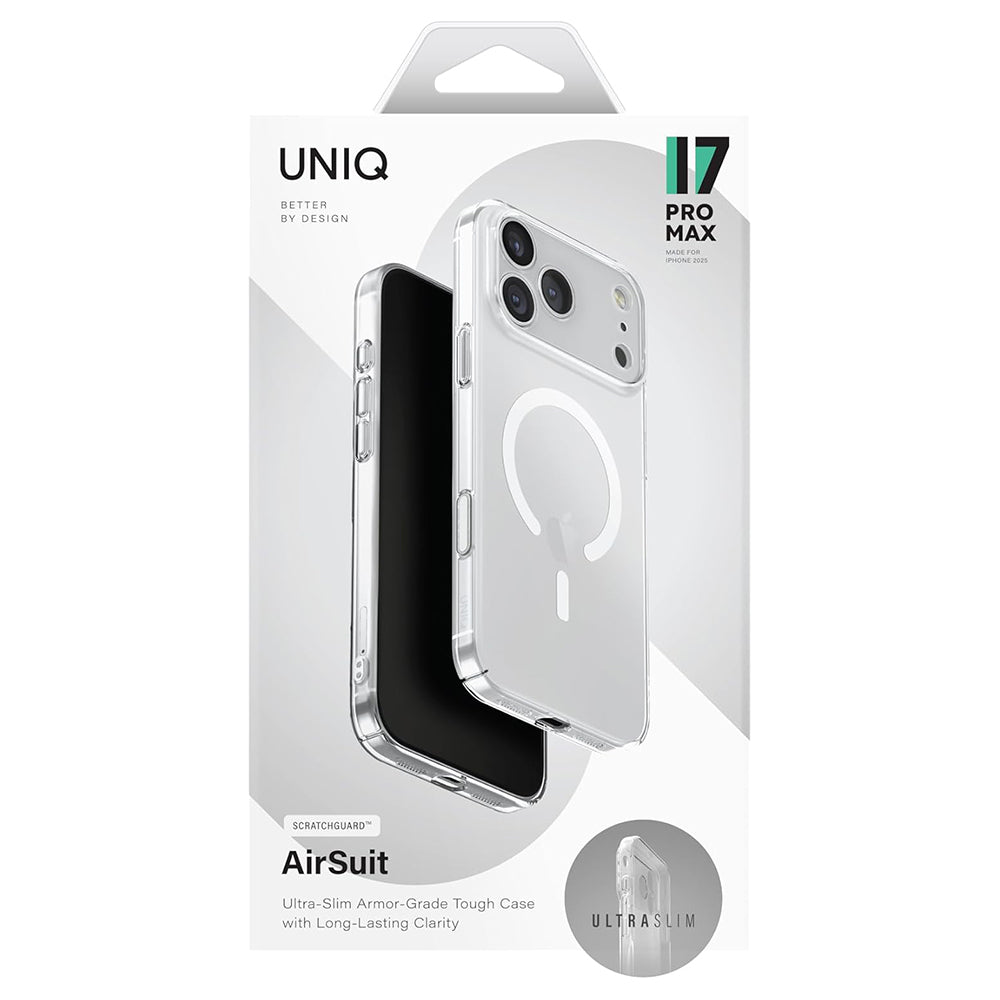 Husa MagSafe pentru Apple iPhone 17 Pro, UNIQ, AirSuit MagClick, Transparenta