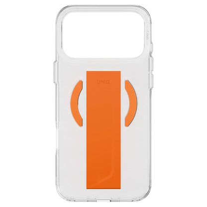 Husa MagSafe pentru Apple iPhone 17 Pro, UNIQ, Heldro Air MagClick, Transparenta Portocalie