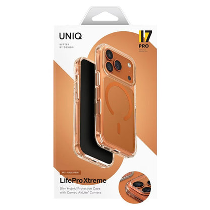 Husa MagSafe pentru Apple iPhone 17 Pro, UNIQ, LifePro Xtreme MagClick, Portocalie