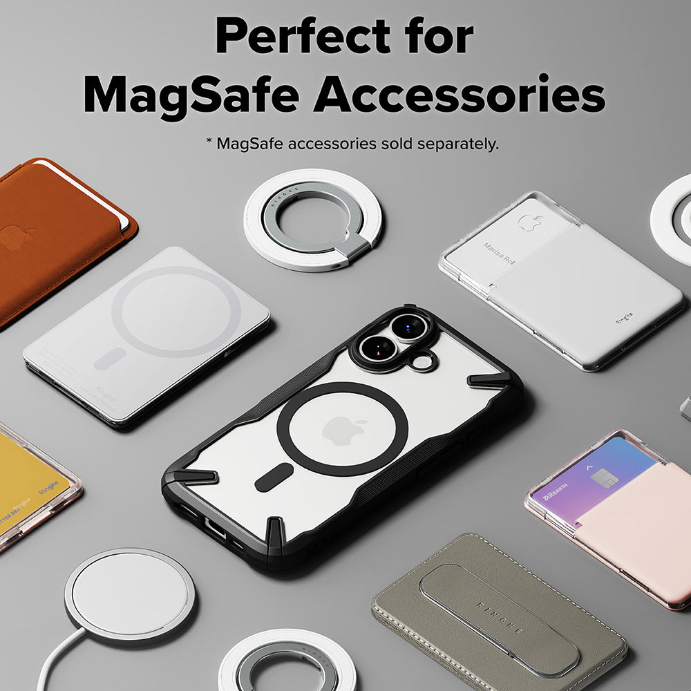 Husa MagSafe pentru Apple iPhone 17, Ringke, Fusion X, Neagra