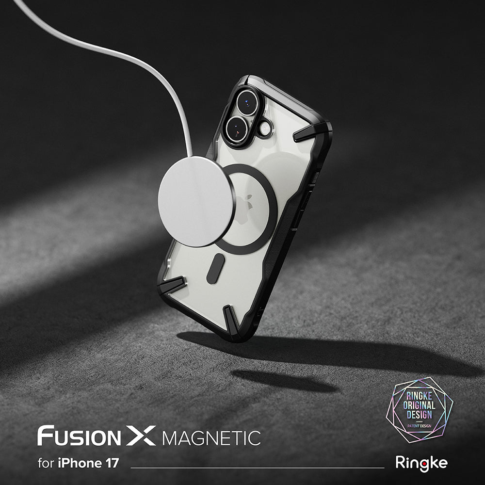 Husa MagSafe pentru Apple iPhone 17, Ringke, Fusion X, Neagra