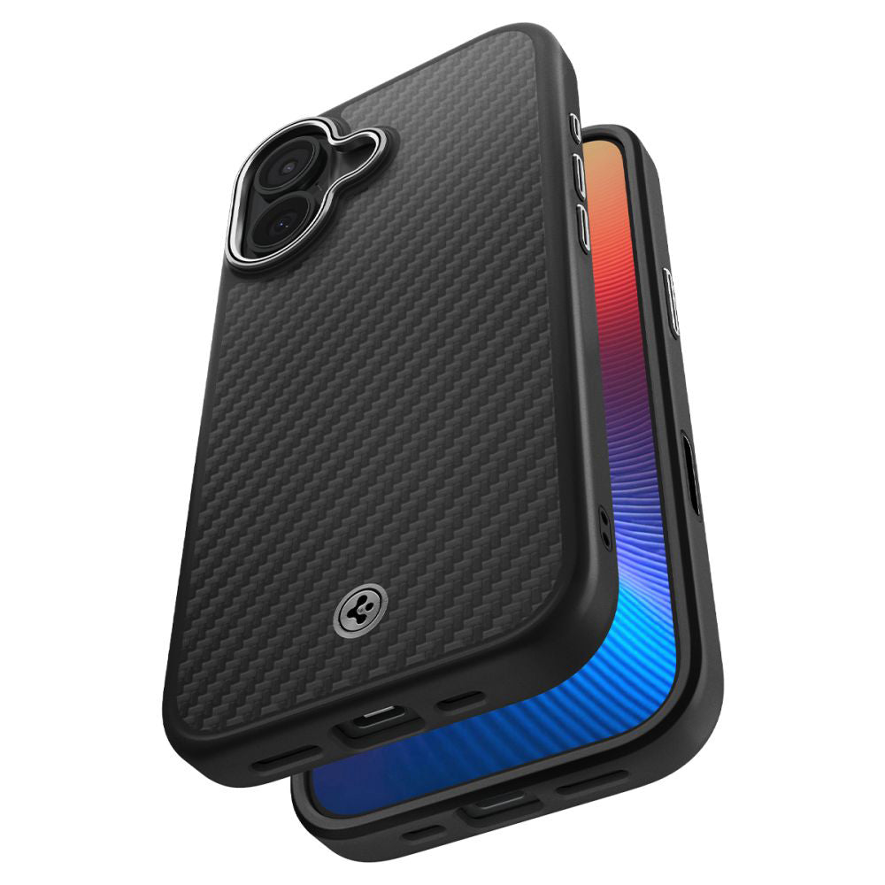 Husa MagSafe pentru Apple iPhone 17, Spigen, Enzo Aramid T, Neagra Argintie