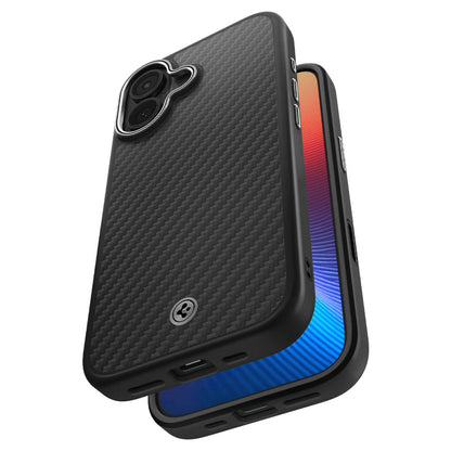 Husa MagSafe pentru Apple iPhone 17, Spigen, Enzo Aramid T, Neagra Argintie