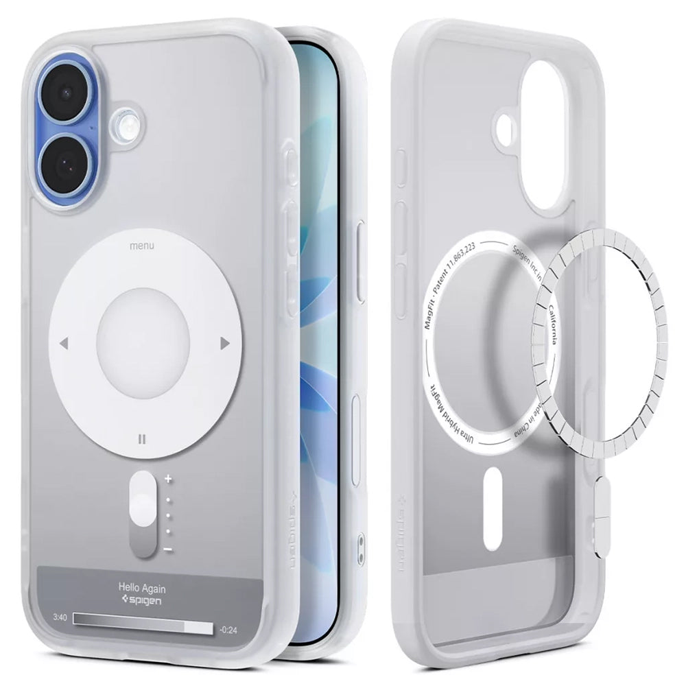 Husa MagSafe pentru Apple iPhone 17, Spigen, Ultra Hybrid Classic, Argintie