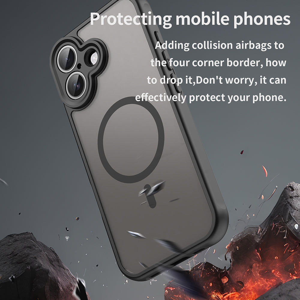 Husa MagSafe pentru Apple iPhone 17, Techsuit, HaloFrost II, Neagra