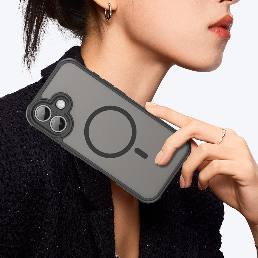 Husa MagSafe pentru Apple iPhone 17, Techsuit, HaloFrost II, Neagra