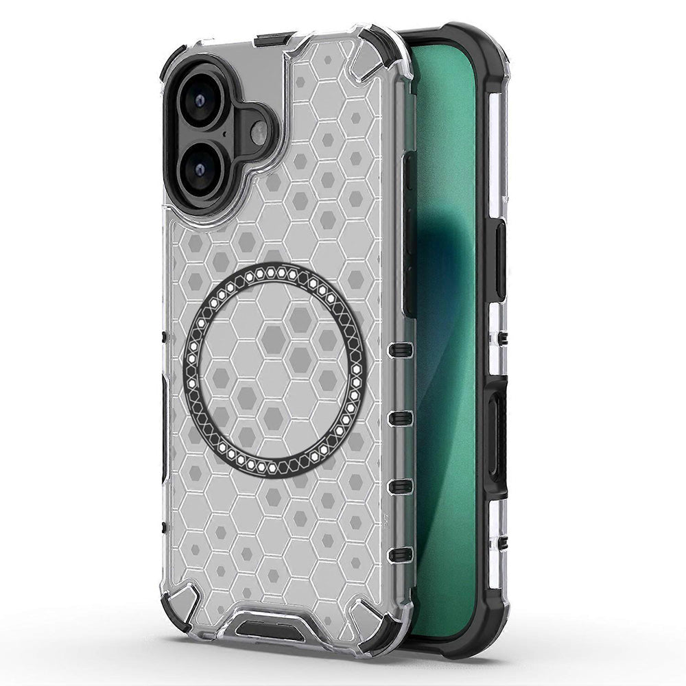 Husa MagSafe pentru Apple iPhone 17, Techsuit, HoneyComb Shield, Alba