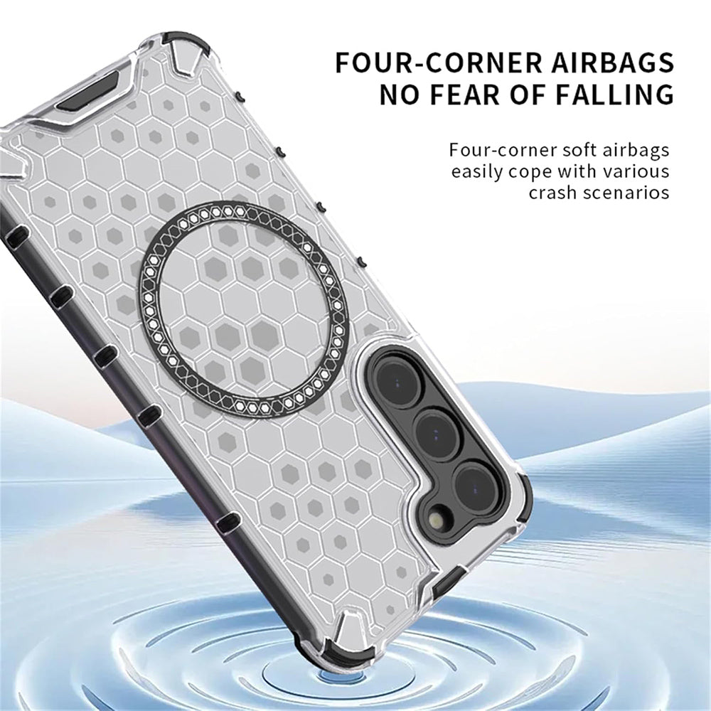 Husa MagSafe pentru Apple iPhone 17, Techsuit, HoneyComb Shield, Alba