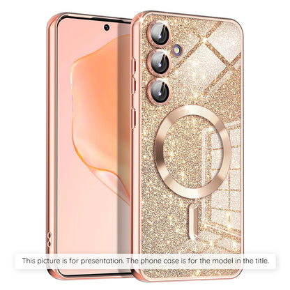 Husa MagSafe pentru Apple iPhone 17, Techsuit, Luxury Glitter, Roz Aurie