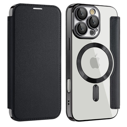 Husa MagSafe pentru Apple iPhone 17, Techsuit, SmartMag Book, Neagra