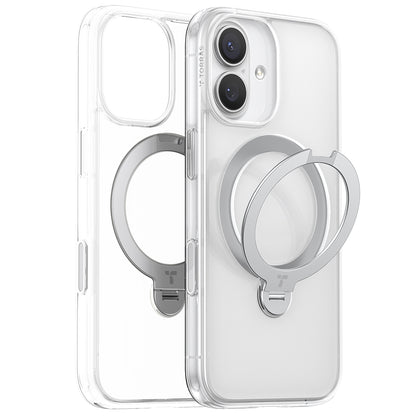 Husa MagSafe pentru Apple iPhone 17, Torras, Ostand Spin, Transparenta